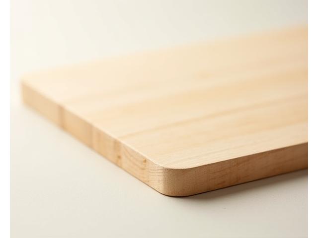 Close-up of a light-colored maple cutting board, showcasing its fine grain and smooth surface.